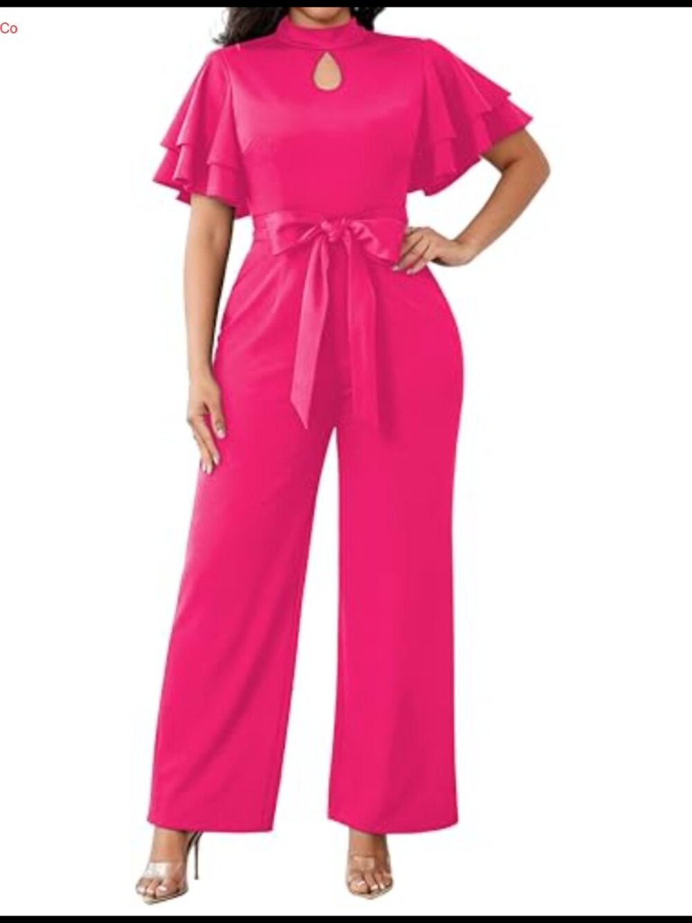 Women's Formal One Shoulder High Waisted Straight Leg Jumpsuit